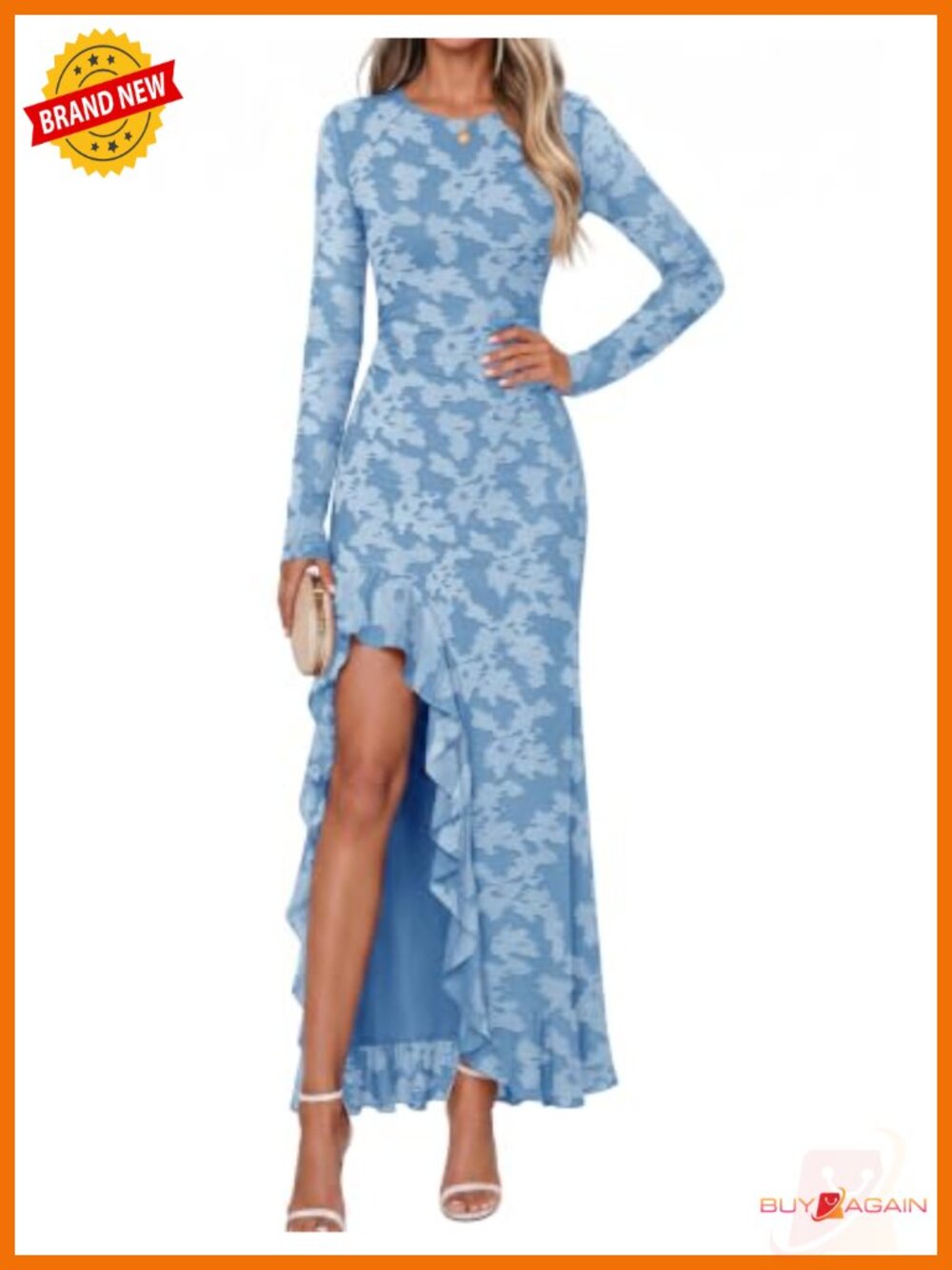 Womens Long Sleeve Maxi Dress Floral Formal Wedding Guest